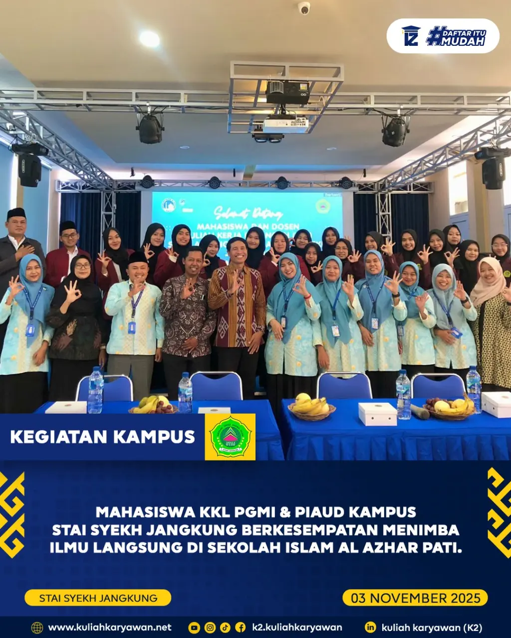 KKL Mahasiswa PGMI dan PIAUD Kampus STAI Syekh Jangkung di Sekolah Islam Al Azhar Pati